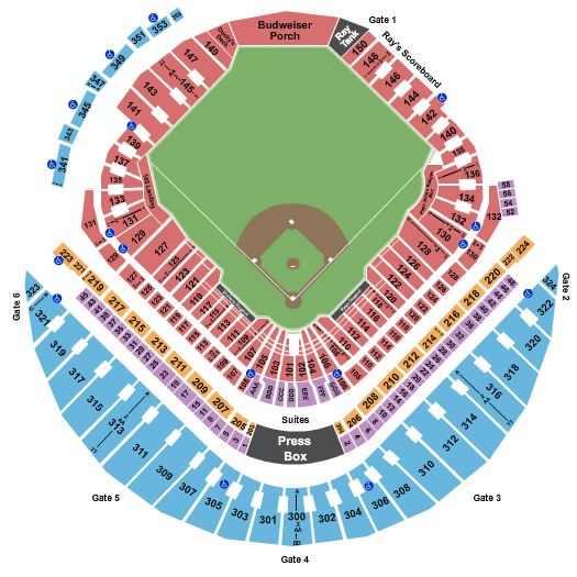 Tropicana Field Rays Seating Chart